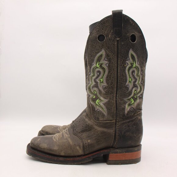 Double H Square Toe Work Boot DH965 Men's Size 8 M Dark Green Leather Pull On - Picture 4 of 10